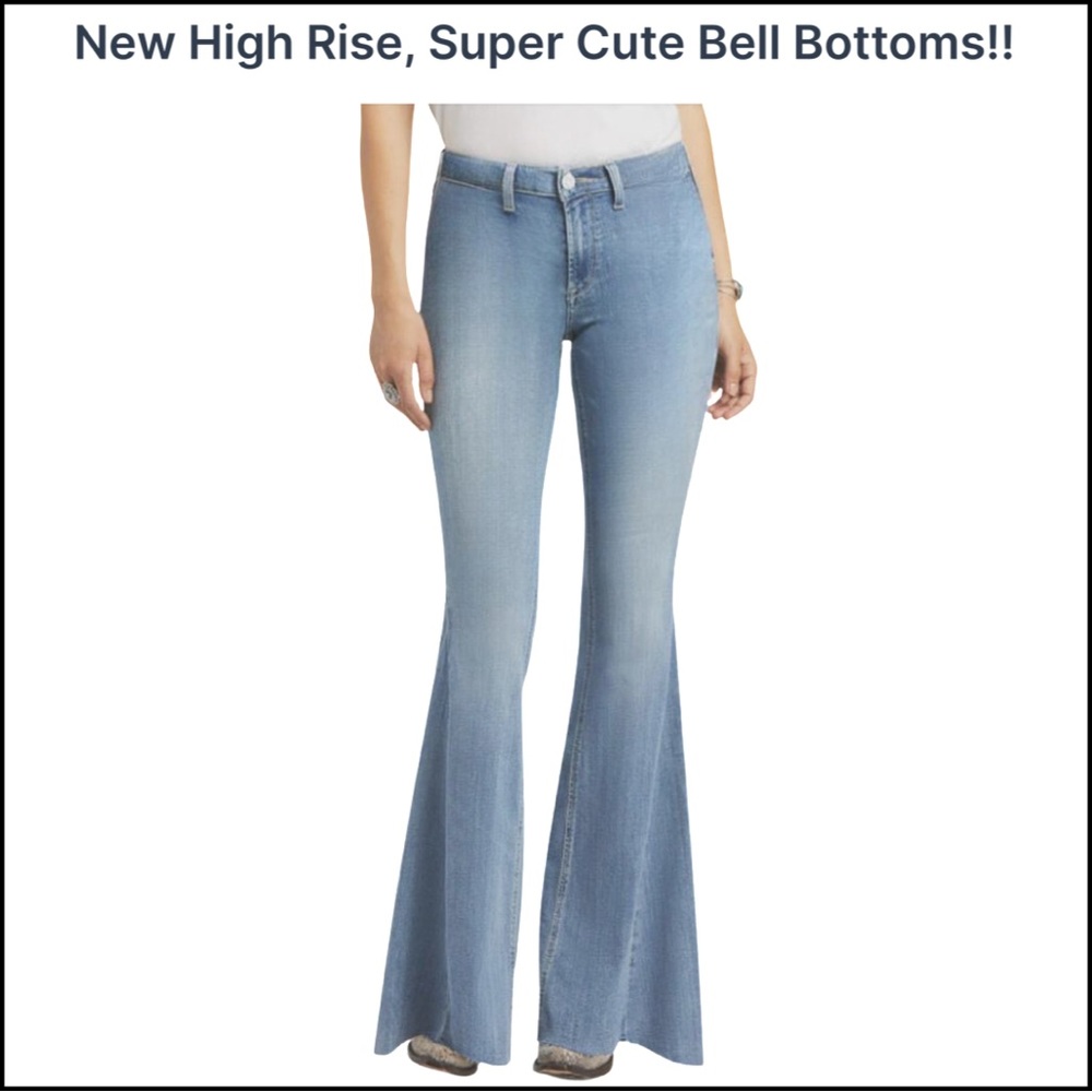 Susan Graver High Rise, Bell Bottom Jean's, Light Wash, Sz: 8.